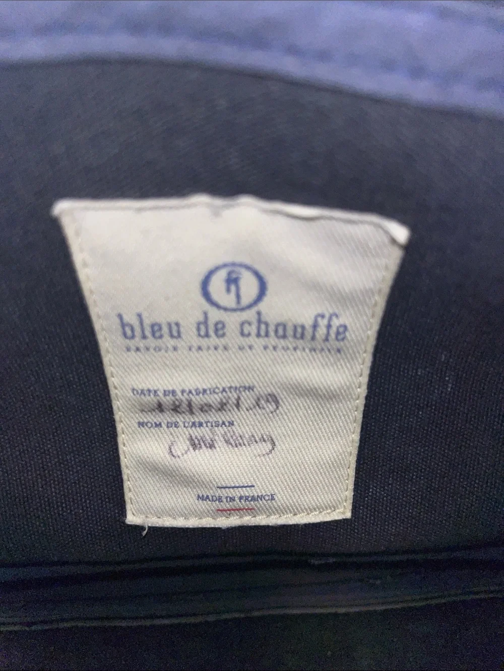 Handmade Italian Bleu de Chauffe Business Bag